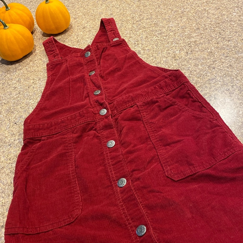 Old Navy Girls Corduroy Red Dress XL 12 Holidays